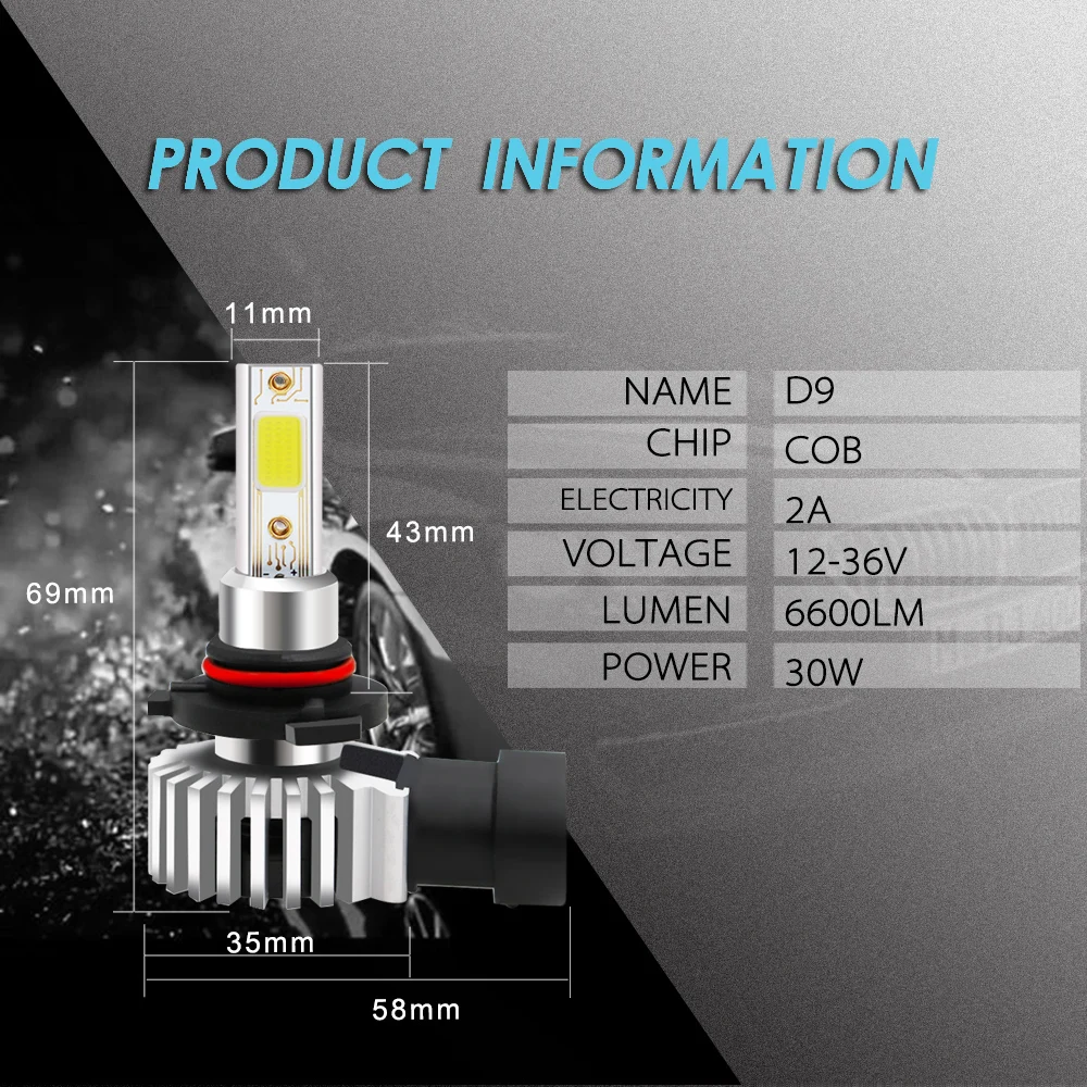 Фара светодиодная Автомобильная Eliteson H7 H4 H11 6000 К 9005 лм|Передние LED-фары для авто| |
