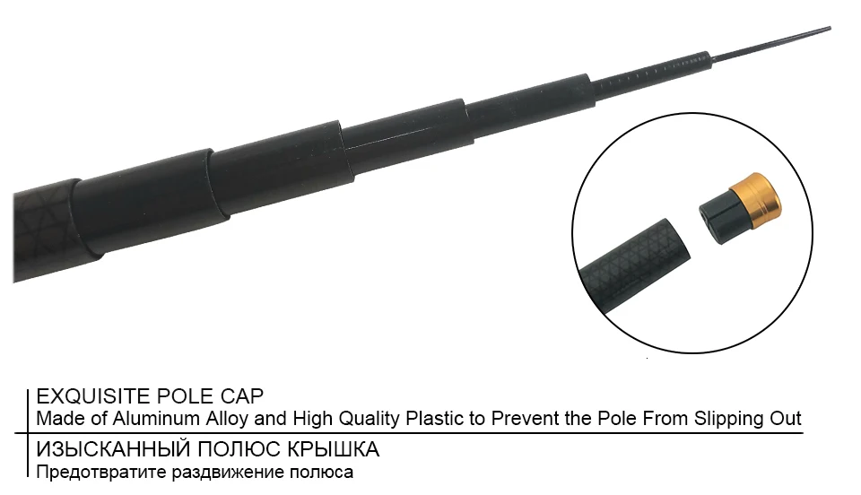 K8356 30T углеродного волокна 2,7/3,6/4,5/5,4/6,3 м телескопическая удочка Портативный Itaiwan Удочка ручной ультра легкий поток полюс