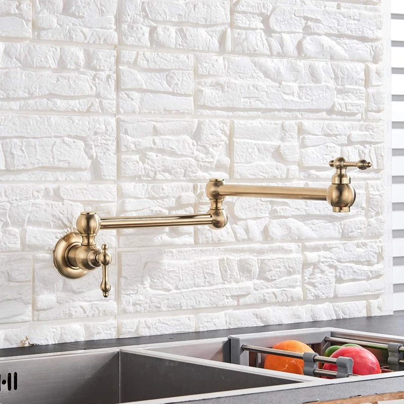 Кухонный кран с наполнителем для кастрюль латунный складной смеситель матовым