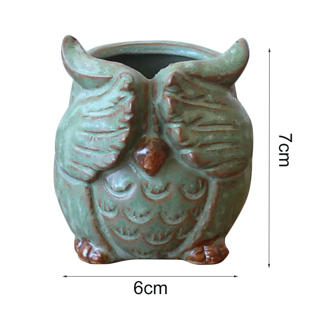 Мультяшный цветочный горшок в форме совы для суккулентов растения керамический