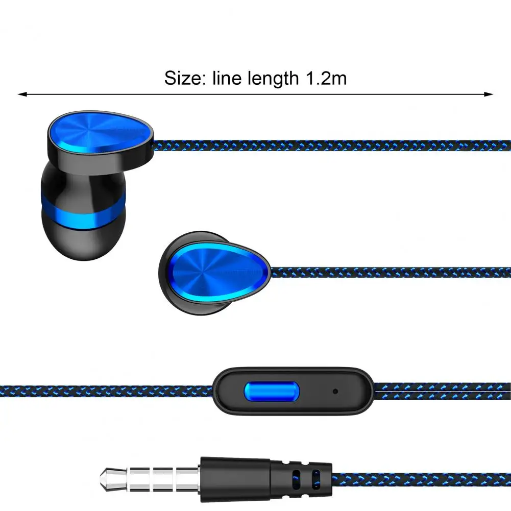 

New 3.5mm In-Ear Wired Earphone With Mic 1.2m Dual Moving Coil Heavy Bass Stereo Sports Earbuds For Xiaomi Samsung Smartphone