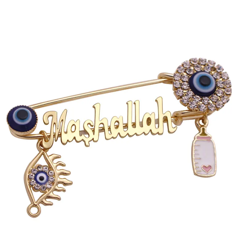 Мусульманская брошь из нержавеющей стали Турецкая Дурной глаз|Броши| |