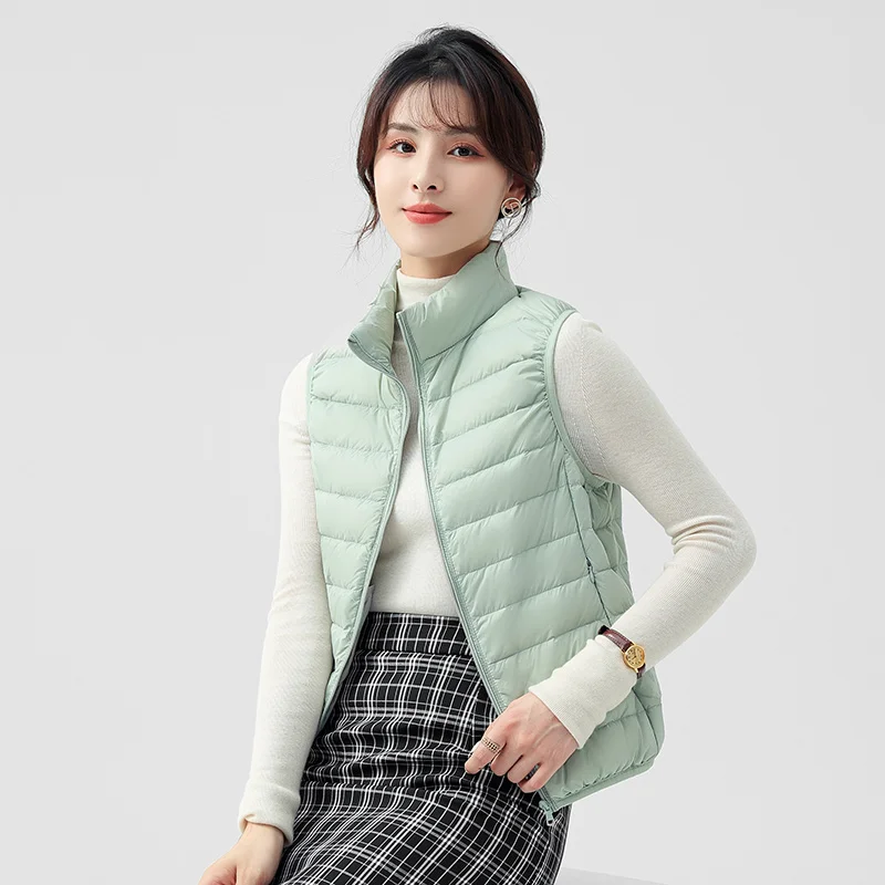 

2021 Winter New Style Down Vest Women Casual Down Vest Fashion Down Jacket Stand Collar Vest
