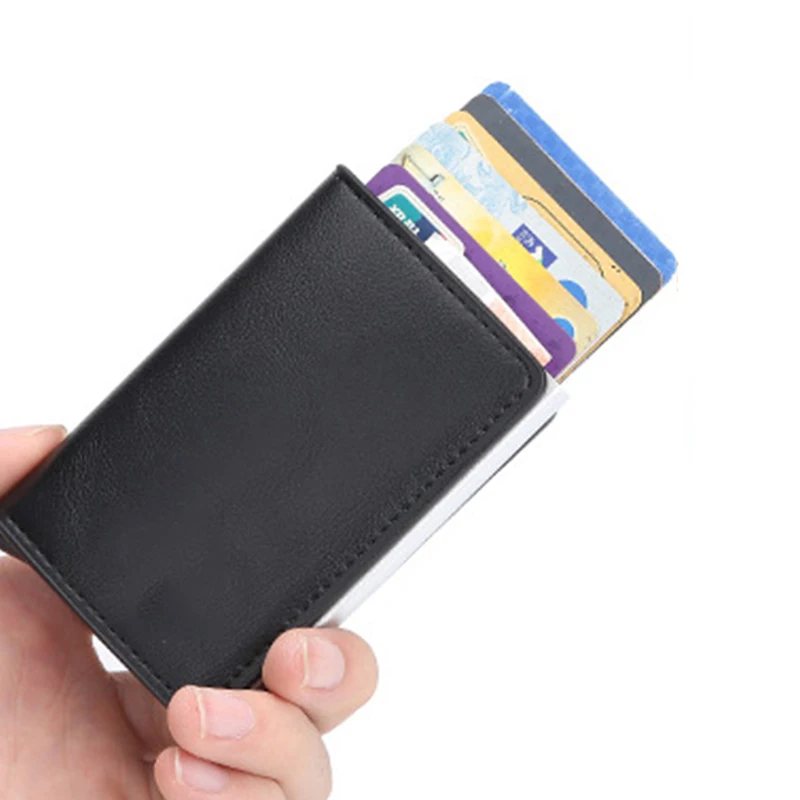 BISI GORO RFID кошелек алюминиевая коробка кредитный держатель для карт всплывающий клатч Чехол для карт тонкий мини кошелек защитный чехол для карт
