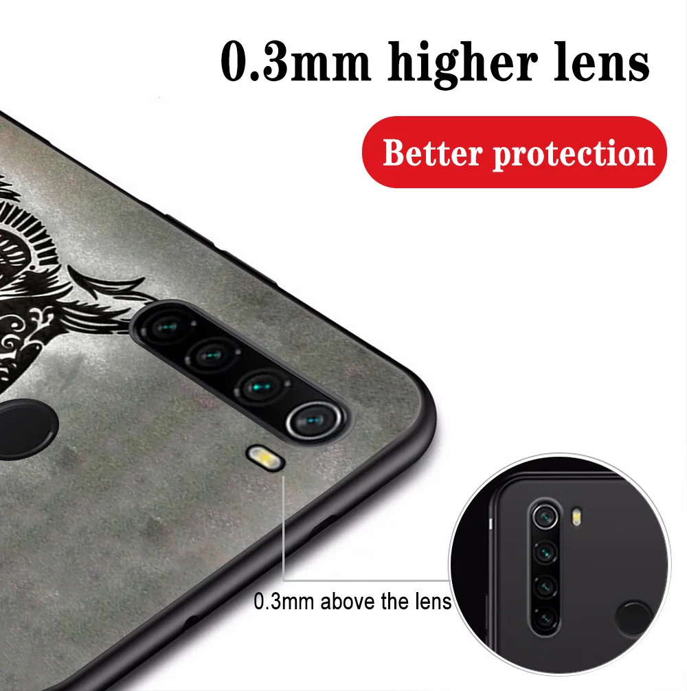 

Luxury Owl Phone Case for Xiaomi Redmi Note 10 9 8 7 6 9A 8A 8T Pro Mi 10 9 8 9T Pro SE Poco X3 F1 Soft Black Cover Funda Coque