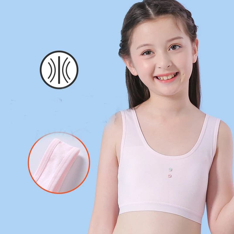 EuerDoDo-ropa interior para ni&ntilde;as, sost&eacute;n de entrenamiento, Tops de algod&oacute;n, Tops cortos sin mangas transpirables, deportivos informales-1