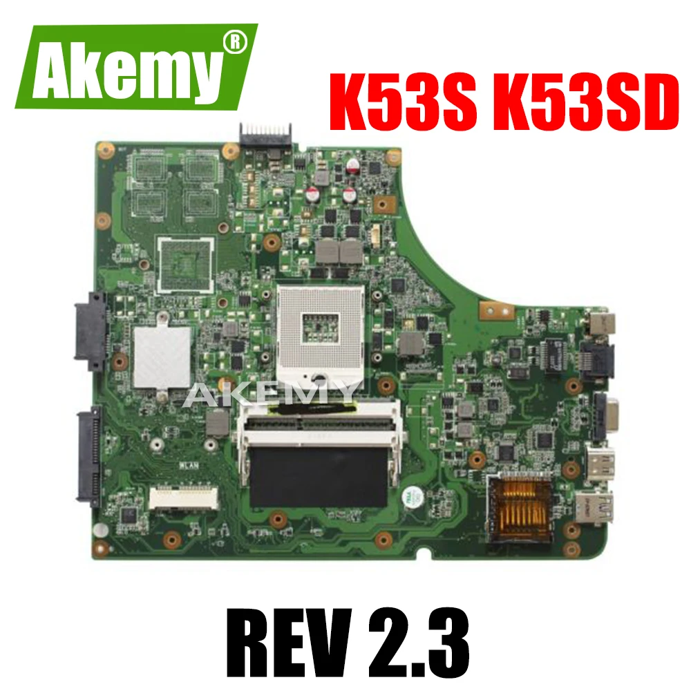 

K53SD Motherboard Rev: 2.3 For Asus A53E A53S K53E K53S K53SD motherboard K53E mainboard X53E laptop motherboard test 100% ok
