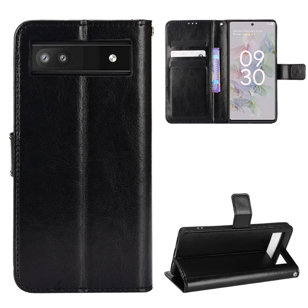 

Чехол для Google Pixel 6A, Роскошный кожаный флип-кошелек, чехол для телефона Google Pixel 6A, чехол с функцией подставки и держателем карт