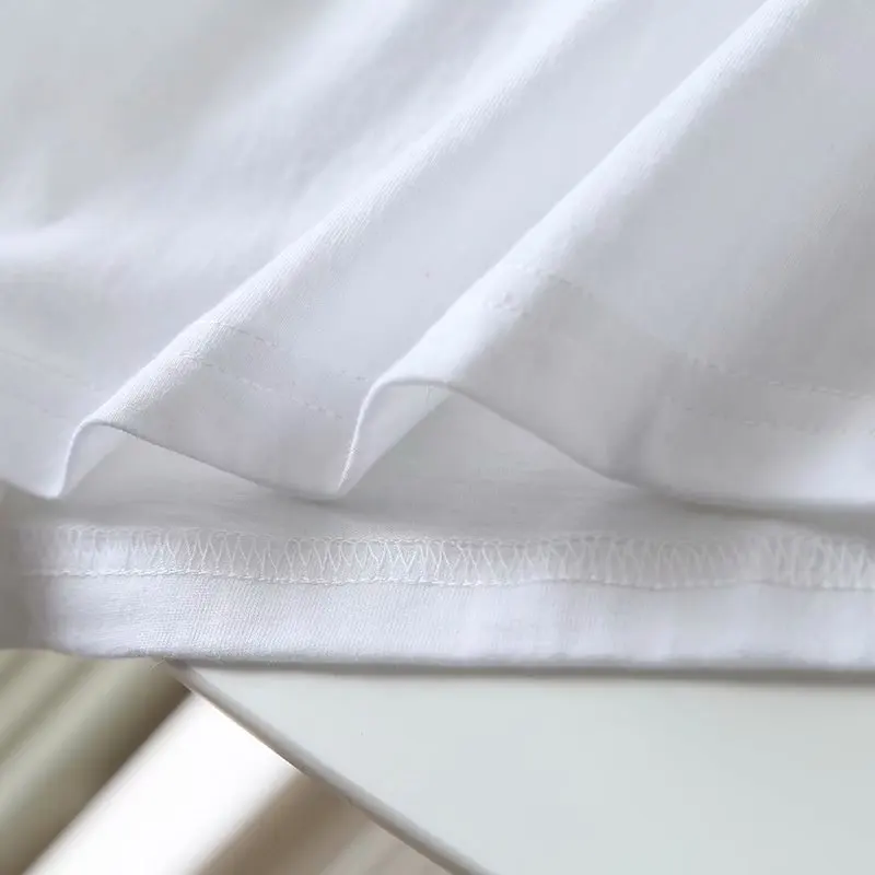 

Unizera 2021 new cotton white short sleeve T-shirt summer loose offset letter fashion versatile T-shirt