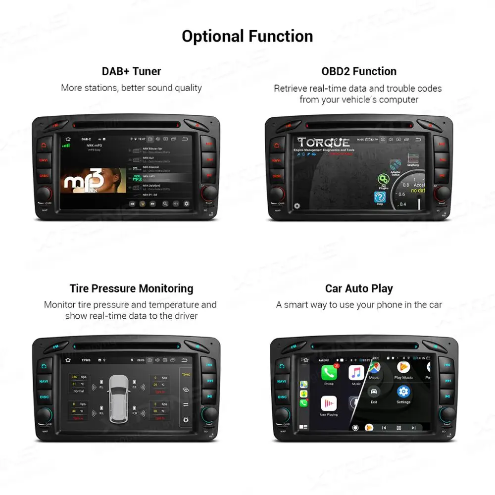 Автомобильный DVD плеер XTRONS 7 дюймов Android 10 0 PX5 радио GPS OBD TPMS для Mercedes Benz A W168 W203 W209 W463