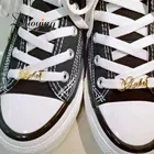 DUOYING пользовательское имя обувной пряжки персонализированные ювелирные изделия дети взрослые Досуг кроссовки ленивый обувной бирки из нержавеющей стали табличка подвески