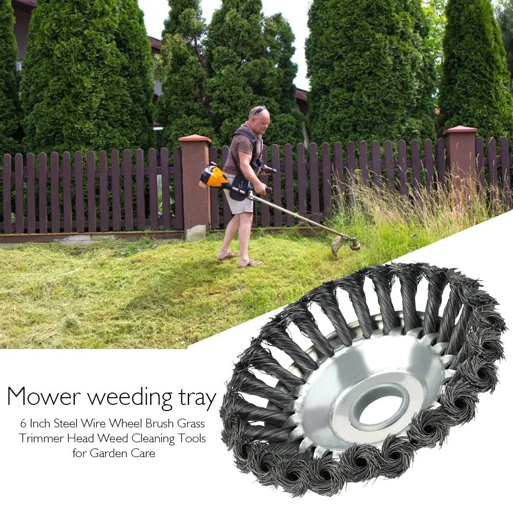 6 дюймов Стальная проволока колесная щетка ручная газонокосилка работающая на