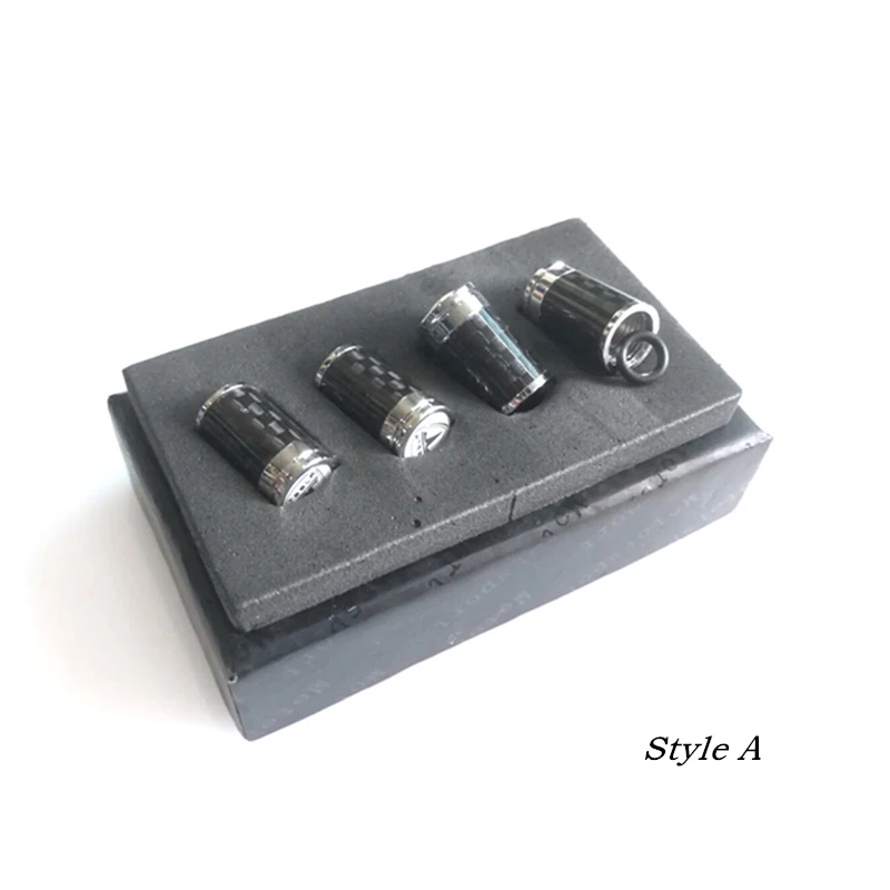 Колпачки на клапаны автомобильных шин из углеродного волокна 4 шт. эмблема