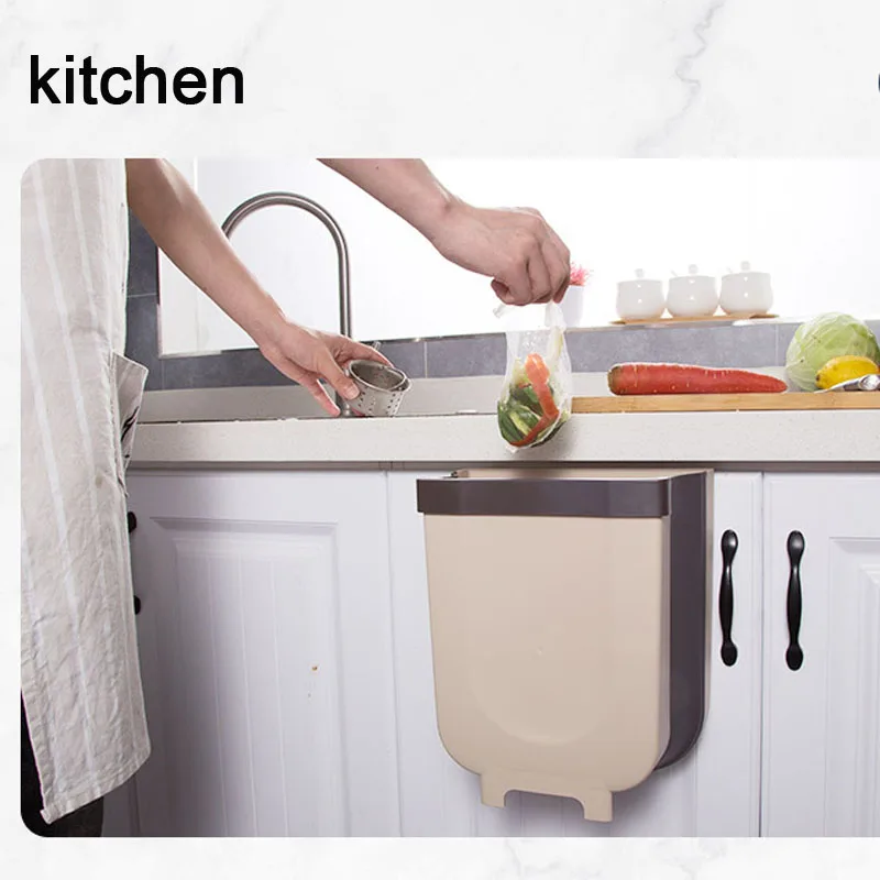 Складное мусорное ведро кухонный шкаф дверь подвесное настенное для ванной
