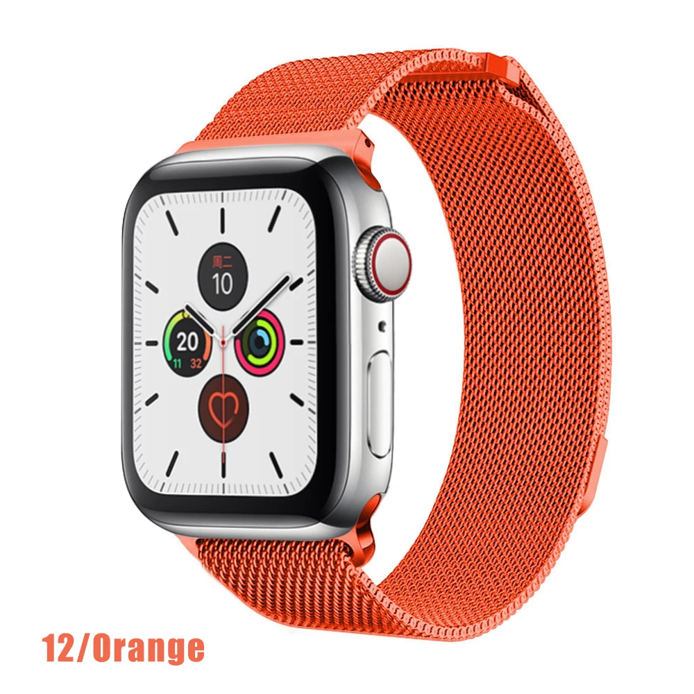 Миланская петля для apple watch серии 1 2 3 4 5 ремешок для iwatch ремешок из нержавеющей стали магнитная пряжка 38 мм 40 мм 42 мм 44 мм браслет
