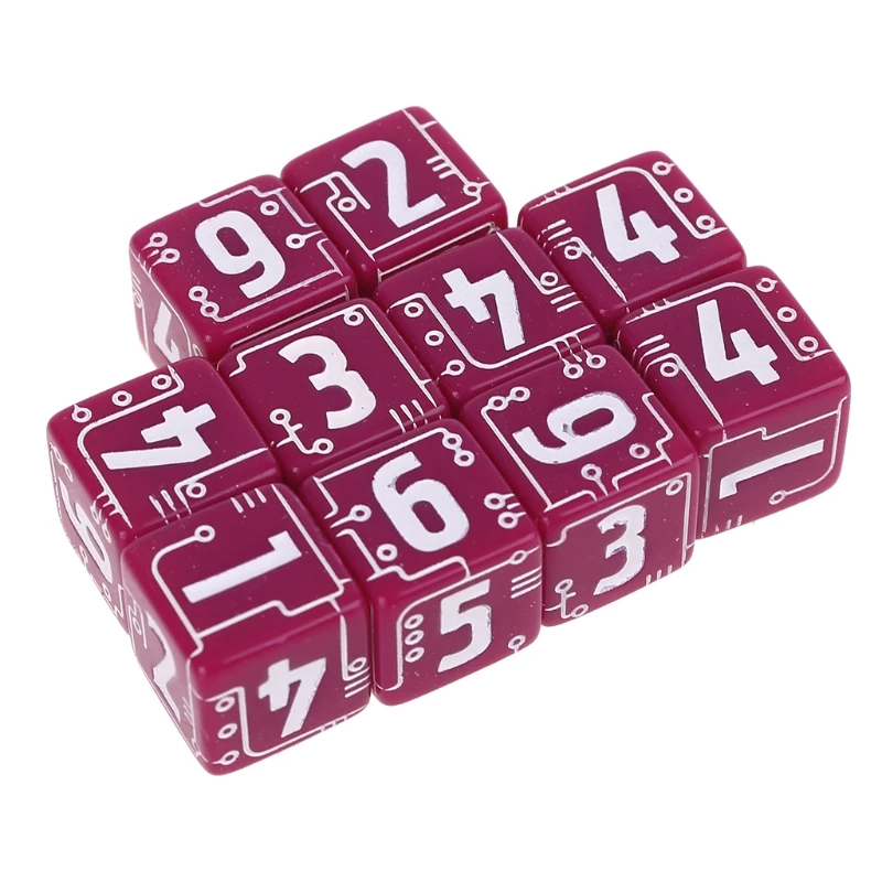 

10pcs/set 6-sided Line Dices Beads Available in Multiple Colors Desktop Table Board Role Playing Games 15mm D2TC