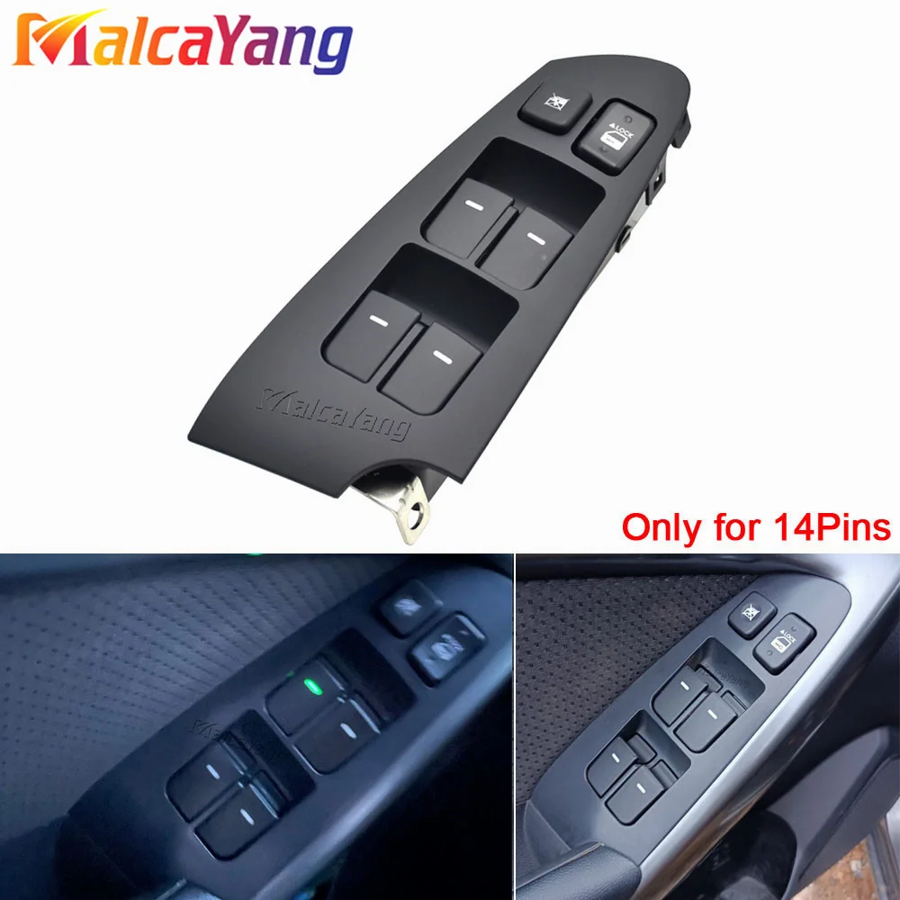 

Car For KIA Forte Cerato 2010 2011 2012 2013 LH Left Door Driver Side Power Window Switch 14pins 93570-1M100WK 935701M100WK