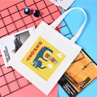 cartoon dinosaur shopper bag canvas fabric shoper reusable womens shopping bags for 2020 free shipping designer handbags woman