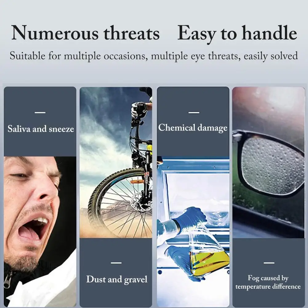 

Waterproof Eye Protection Glasses Anti-dust Safety Goggles Transparent Eyepiece Protectors Folding Mirror Legs PC Material