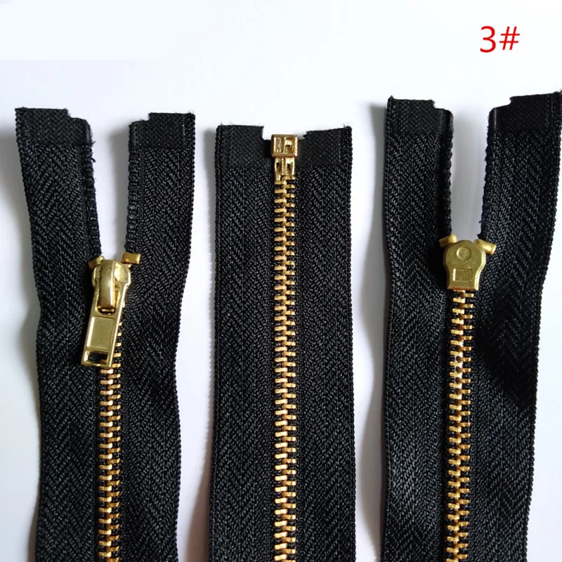 

Brass Metal 3# 5pcs 30-60CM Open-End Zipper Black Nylon Coil Zipper