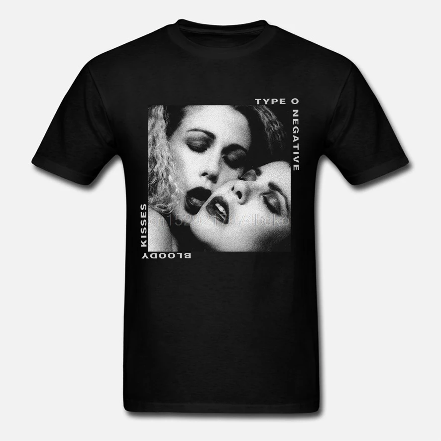 Редкая! Тип O ОТРИЦАТЕЛЬНЫЙ кровавый поцелуй 1993 рубашка Топ Репринт USAsz-черный (2) |