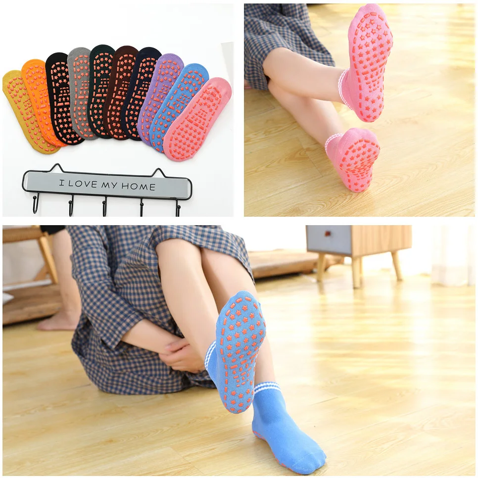 1 пара детские носки тапочки Нескользящие Носки с рисунком Детские хлопковые