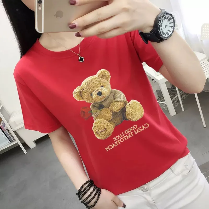 

Women Shirt Fashion T-ShirtT pink Shirt Tees short sleeve
