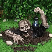 2022 Creative Halloween Decoration Zombie Terror Scary Horror Decor Light Lantern Statue For Home Outdoor Garden Outside Yard