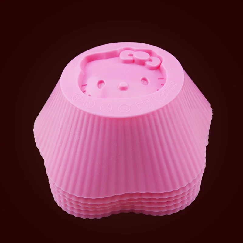 6 шт./лот брендовая силиконовая чашка для торта с героями мультфильмов hello kitty