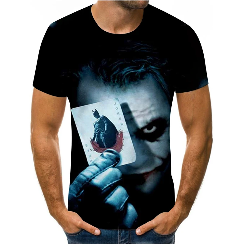 

3D printing men's and women's short-sleeved outdoor casual daily movie role clown summer 3D loose and comfortable O-neck T-shirt