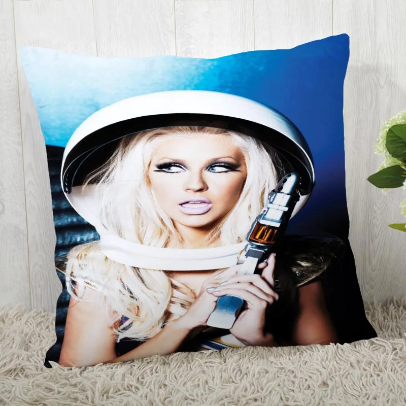 

Benutzerdefinierte Kissen Fällen Christina Aguilera Platz Kissenbezug Weihnachten Reißverschluss Kissen Abdeckung 40*40cm,45*45c