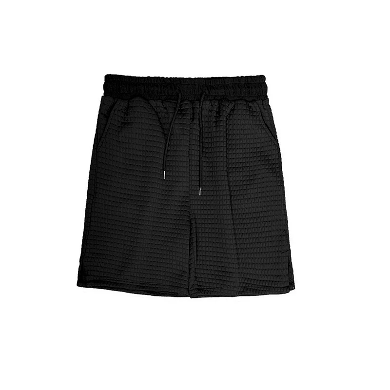 

2021 Casual Sports Short Pants Waffle Five-point Pants Trend Loose Wild Wide-leg Pants Casual Shorts