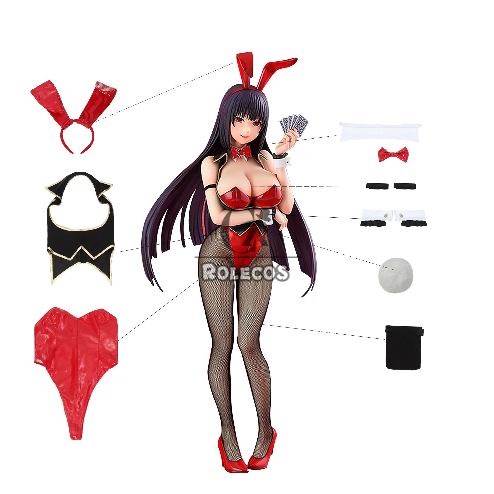 ROLECOS аниме Kakegurui карнавальный костюм Yumeko Jabami Косплей зайчика для девушек