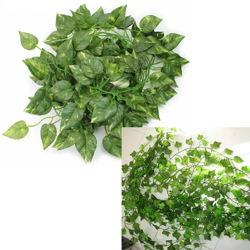 

240cm wall artificial plants for home decor Green Artificial Hanging Leaf for Wedding Party Garden room Decoration accessories