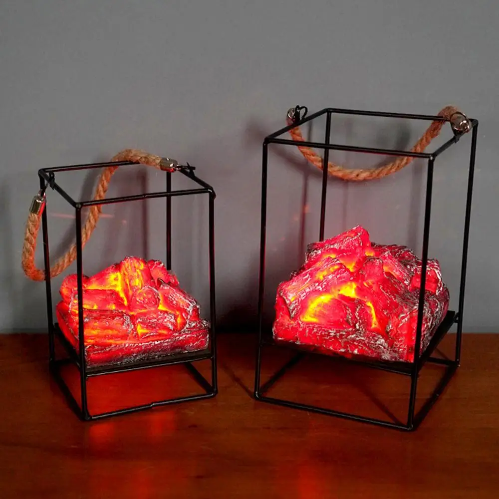 Retro Led Light Home Fireplace Decor Lamp Christmas Halloween