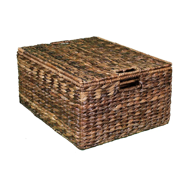 

Storage basket hand-woven natural grass storage box with cover