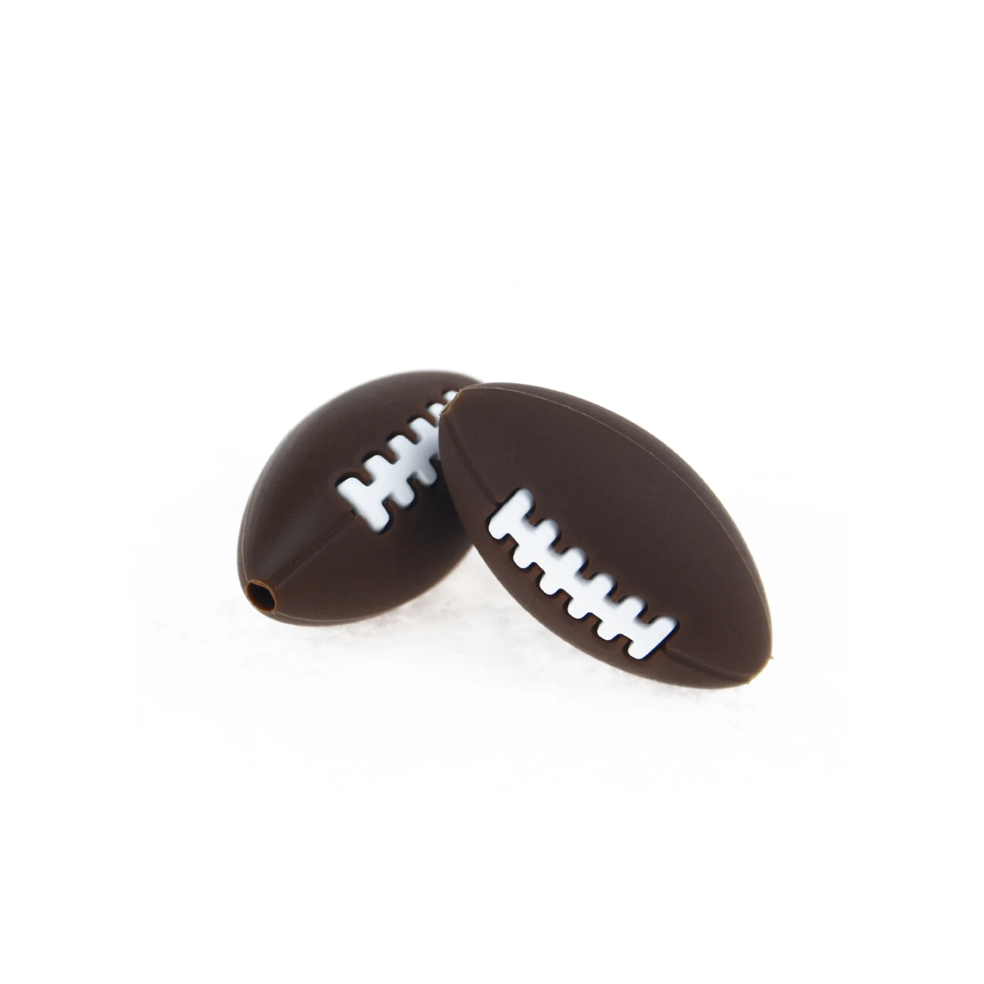 

50pcs/ lot Food Grade Silicone Mini Rugby Loose Beads Free BPA Baby Cartoon Silicone Teeth Toy Rodent Baby Teeth