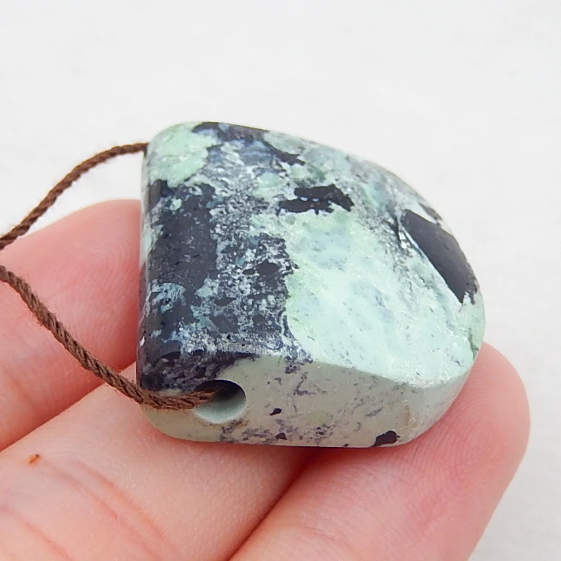 

New Arrival Natural Green Turquoise Drilled Pendant Bead, 25x25x9mm,9g