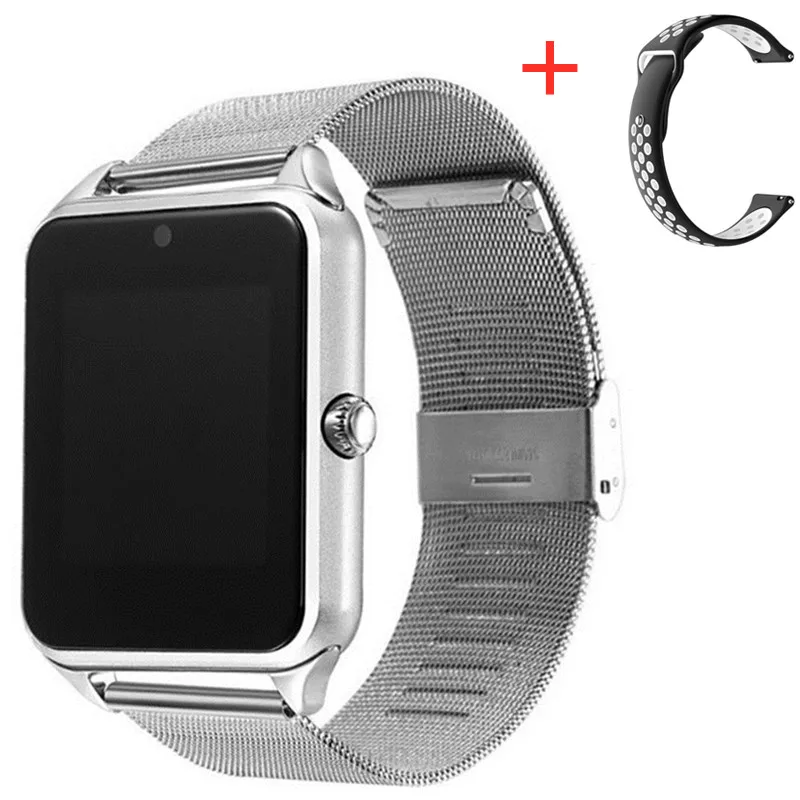 SL Add a strap Z60 Смарт-часы GT08 плюс металлический ремешок Поддержка камеры SIM TF карта Bluetooth Совместимость Android PK Y1 S8 X7D DZ09 V8 Часы 1yw - Цвет: SL Add a strap