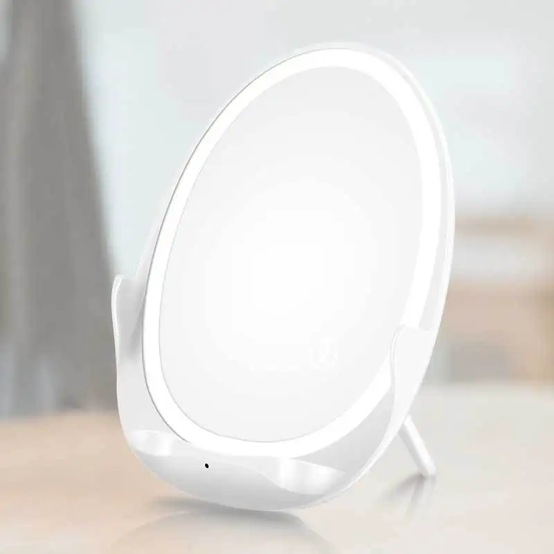1pcs 2 Colors Makeup Mirror LED Light Mini Portable Magnify Mobile Power Bank USB Chargeable Artifact Touch Dimming Tools | Красота и