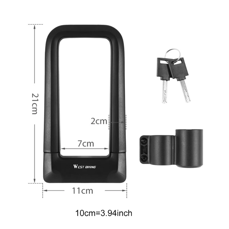 

Anti-theft Bicycle Security Lock, With 2 Keys, Zinc Alloy, MTB Bike Strong Padlock for bicycle Motorcycle Cycle U Lock