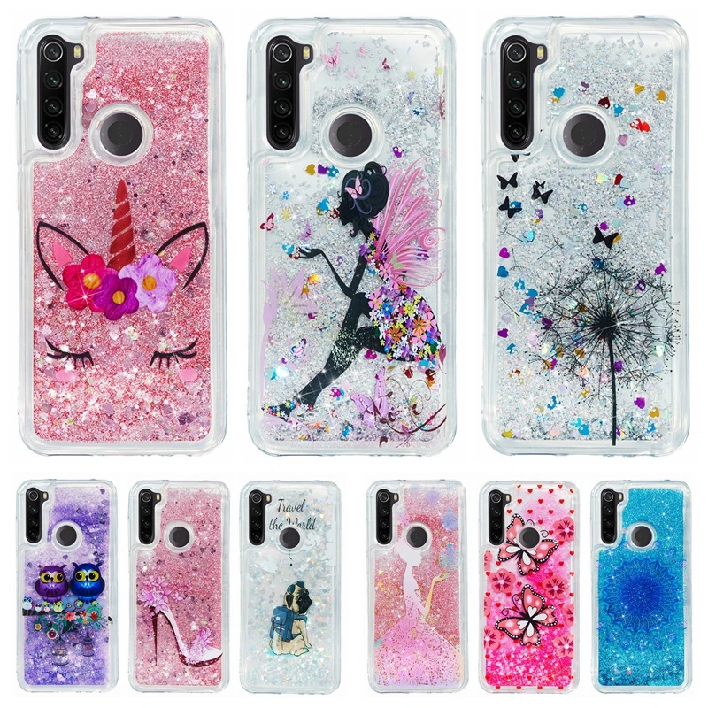 

on For etui Xiaomi Redmi Note 8T Case Soft Case sFor Fundas Xiomi Redmi Note 8T Cover Dynamic Liquid Glitter Phone Cases