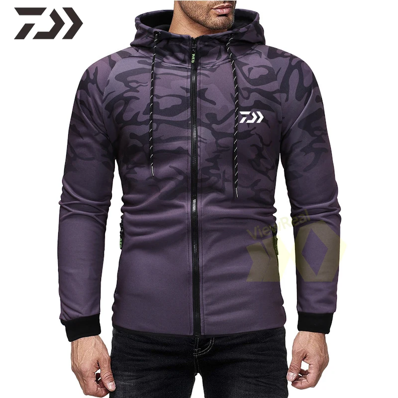 Куртка рыболовная Daiwa мужская толстовка с капюшоном камуфляжная на молнии весна