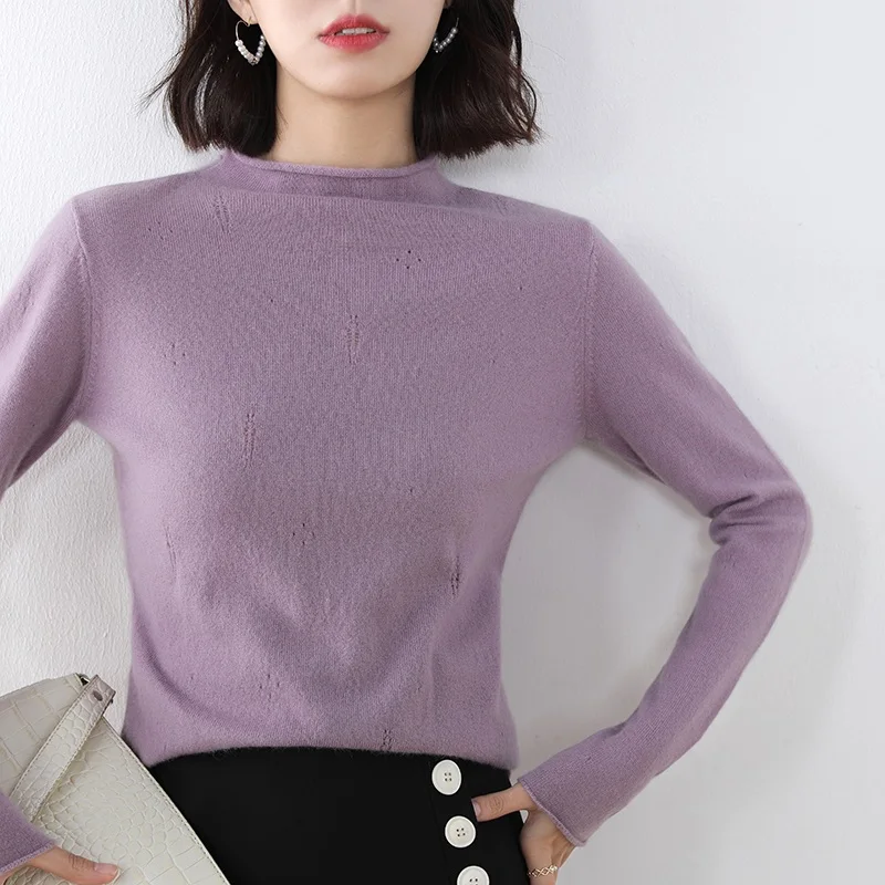 adishree 2020 woman winter 100% Cashmere sweaters and autumn knitted Pullovers High Quality Warm Female thickening Turtleneck