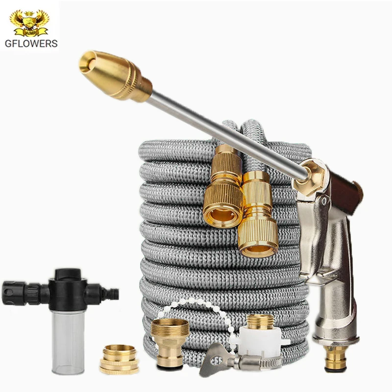 

Расширяющийся волшебный шланг труба высокого Давление шланг для мытья автомобиля регулируемый спрей гибкого дома садовый шланг для полива...