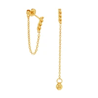 ins geometric chain tassel stud earrings for women 18k stainless steel twisted chain stud earrings regalo de joyas para mujeres