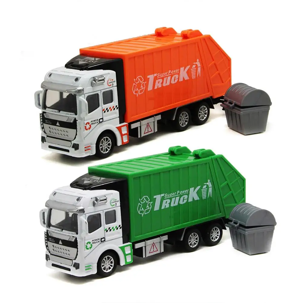 Mini 1/48 high Simulation Garbage Inertia Truck Model with Trash Can Kids Children Toys Birthday Gifts fun party favors | Игрушки и