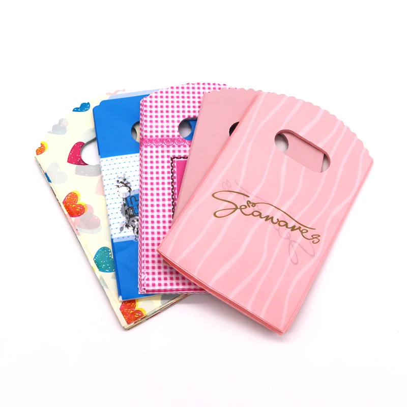 Оптовая продажа 50 шт./лот маленькие пластиковые пакеты 9x15 см модные сумки для