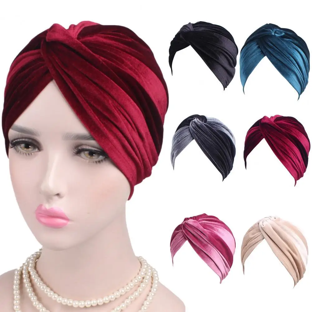 

Cross Shape Headdress Stretchy Pure Color Beanie Headwrap for Washing Face