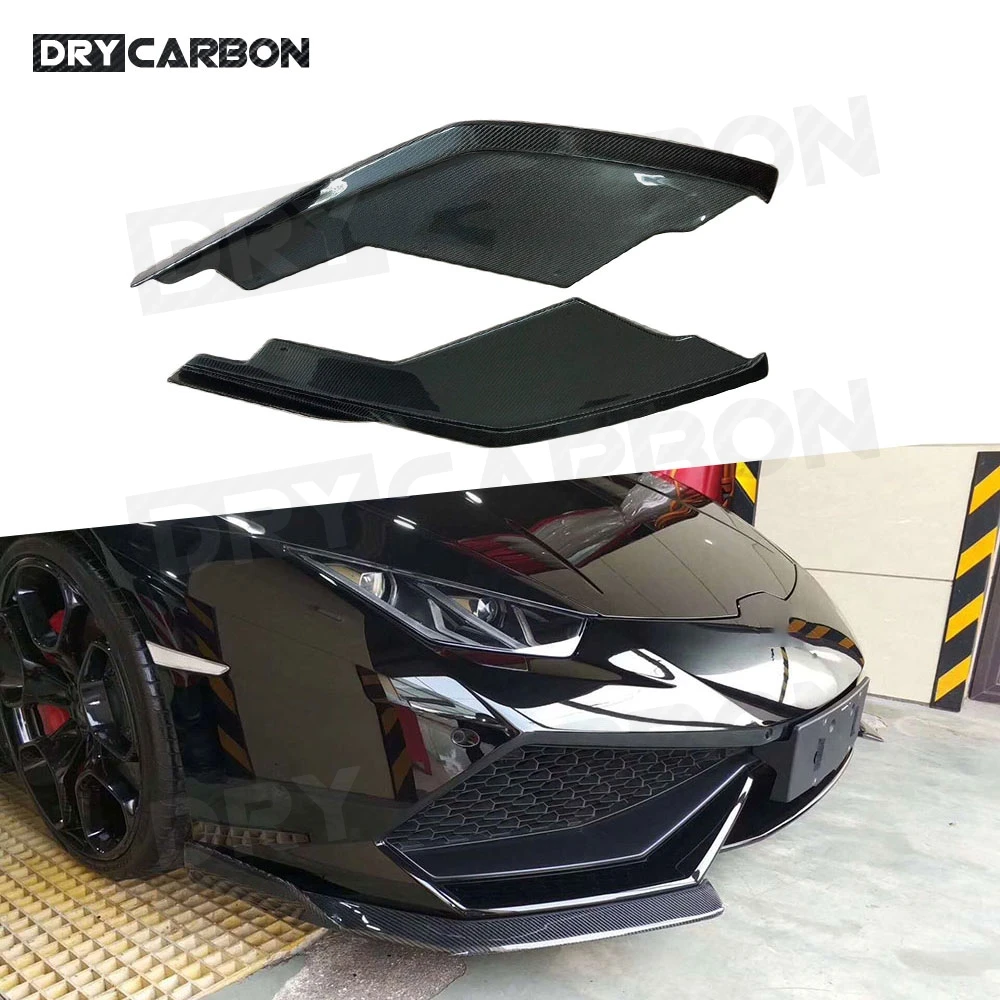 

2pcs Front Bumper Splitter Apron Carbon Fiber Case for Lamborghini Huracan LP600 LP610 Coupe 2014 2015 2016 2017 D Style